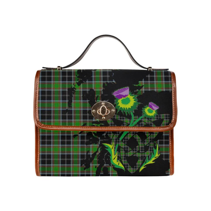Scottish Webster Clan Tartan Waterproof Canvas Bag With Thistle Tartan Plaid 1