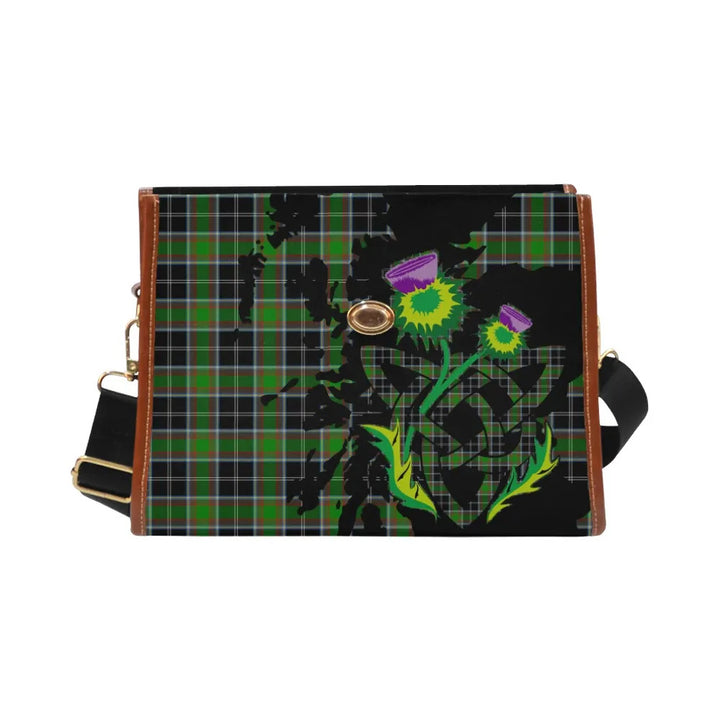 Scottish Webster Clan Tartan Waterproof Canvas Bag With Thistle Tartan Plaid 2