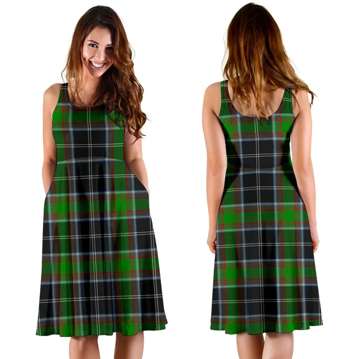Scottish Webster Clan Tartan Women Midi Dress