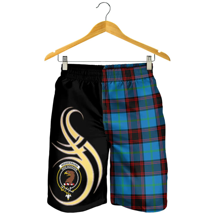 Scottish Wedderburn Clan Crest Tartan Believe in Me Men's Shorts
