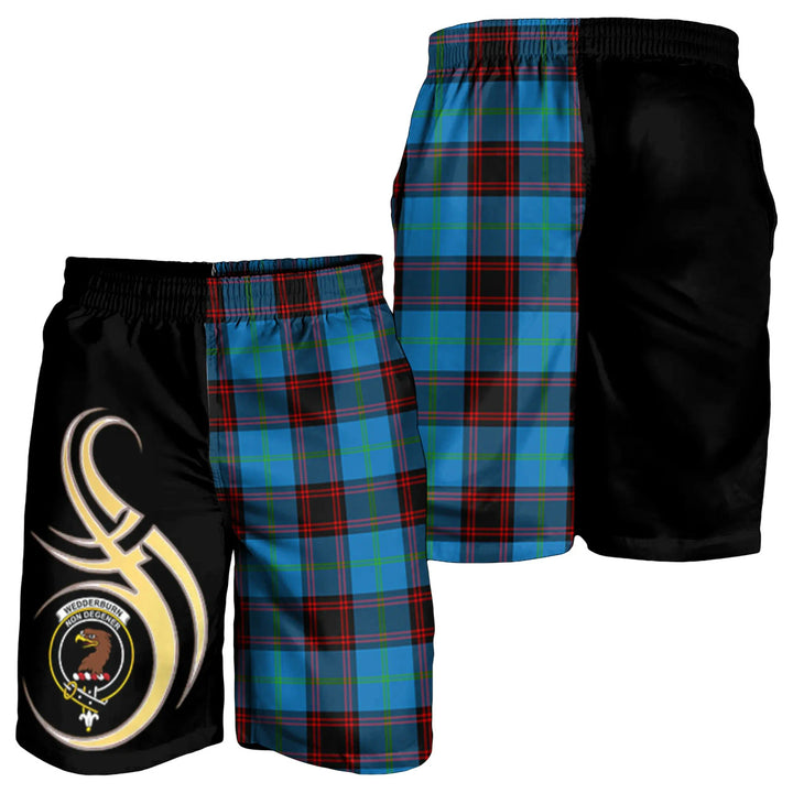 Scottish Wedderburn Clan Crest Tartan Believe in Me Men's Shorts