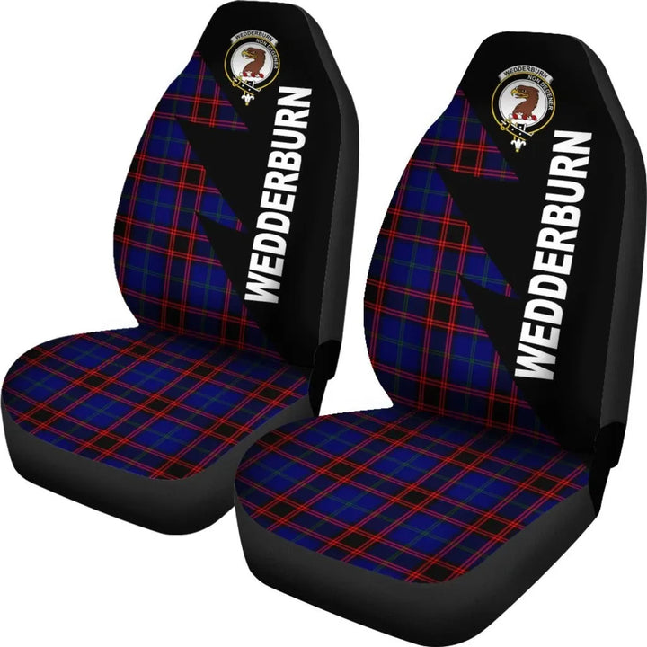 Scottish Wedderburn Clan Crest Tartan Car Seat Covers - Flash Style 2