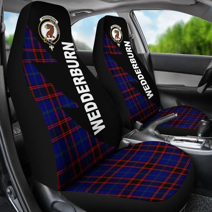 Scottish Wedderburn Clan Crest Tartan Car Seat Covers - Flash Style 3