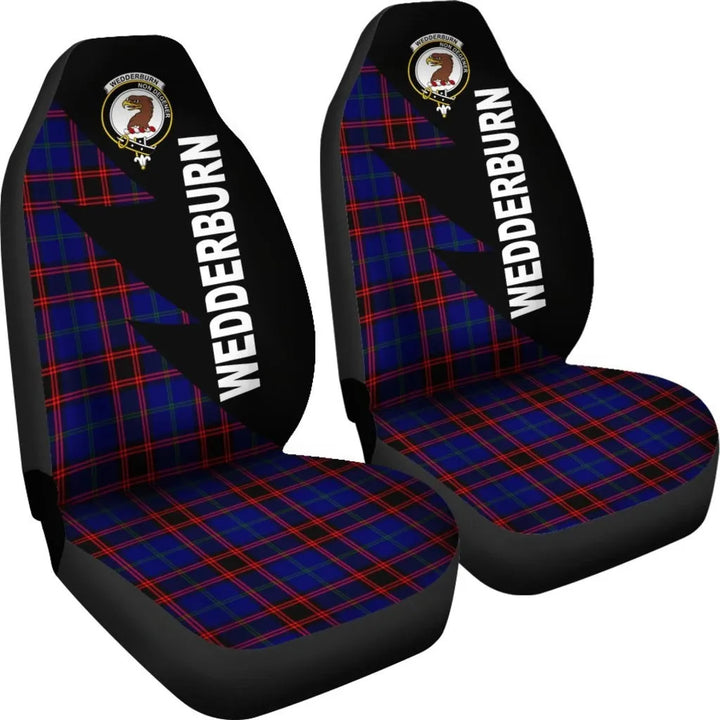 Scottish Wedderburn Clan Crest Tartan Car Seat Covers - Flash Style 4