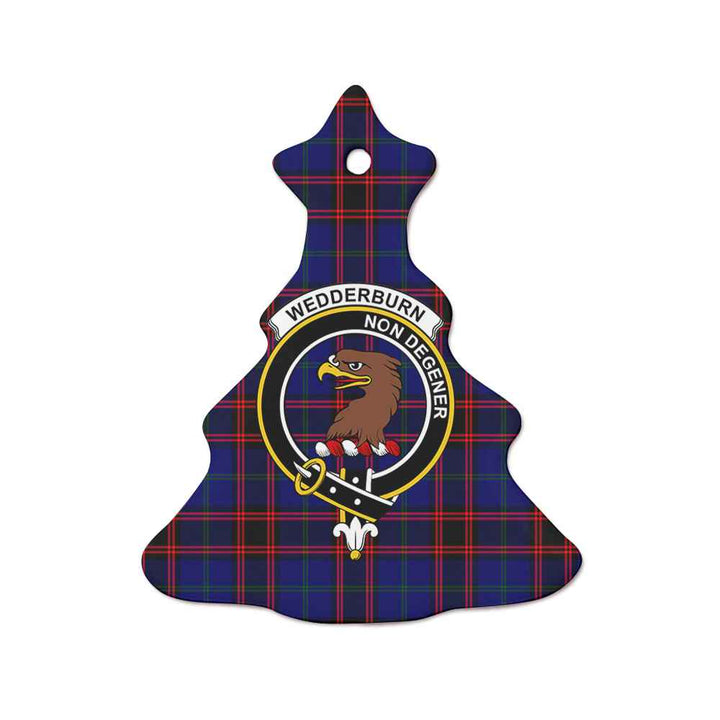 Scottish Wedderburn Clan Crest Tartan Ceramic Ornament Tree Shape Tartan Plaid