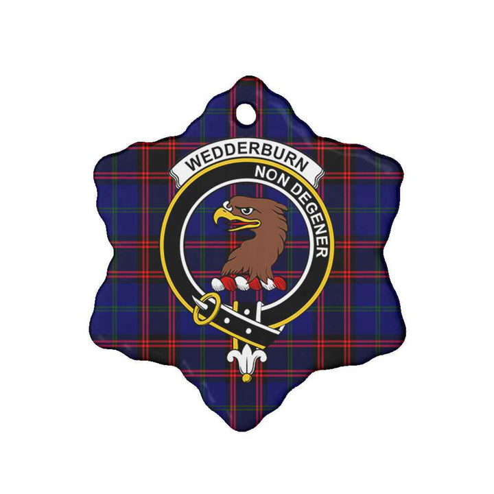 Scottish Wedderburn Clan Crest Tartan Ceramic Ornament Snow Flake Shape Tartan Plaid