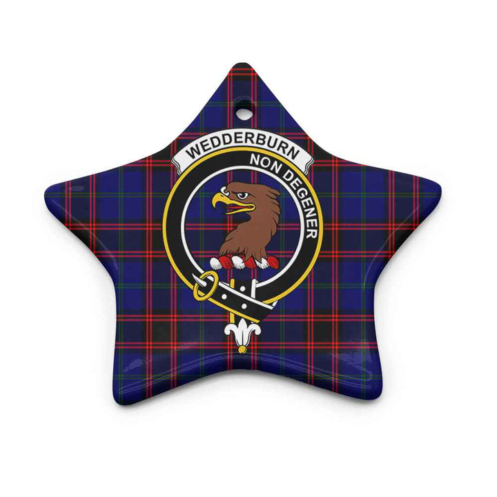 Scottish Wedderburn Clan Crest Tartan Ceramic Ornament Star Shape Tartan Plaid