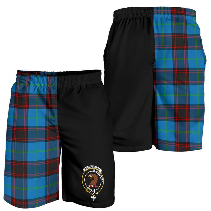 Scottish Wedderburn Clan Crest Tartan Half of Me Men's Shorts