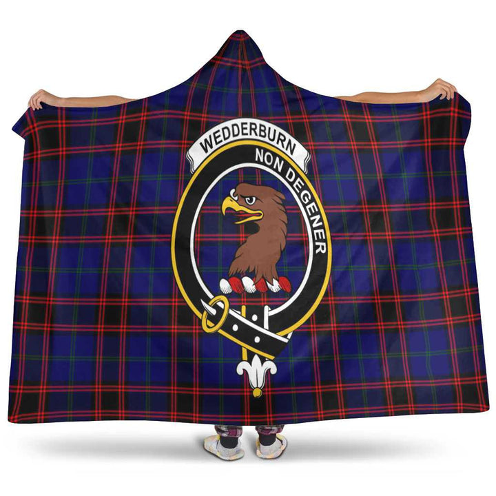 Scottish Wedderburn Clan Crest Tartan Hooded Blanket Tartan Plaid 1