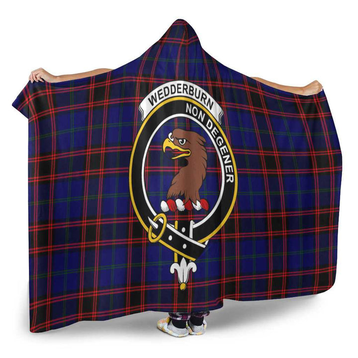 Scottish Wedderburn Clan Crest Tartan Hooded Blanket Tartan Plaid 2