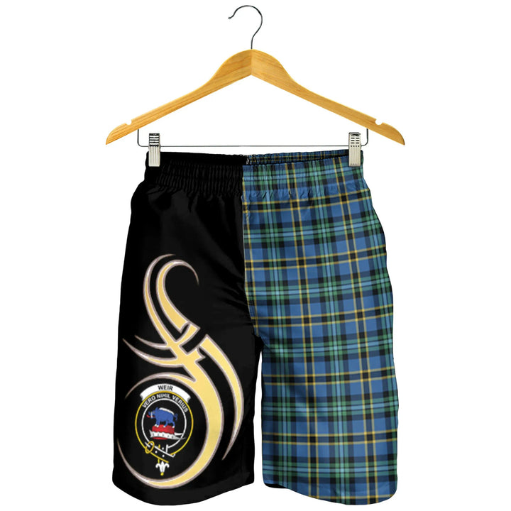 Scottish Weir Ancient Clan Crest Tartan Believe in Me Men's Shorts