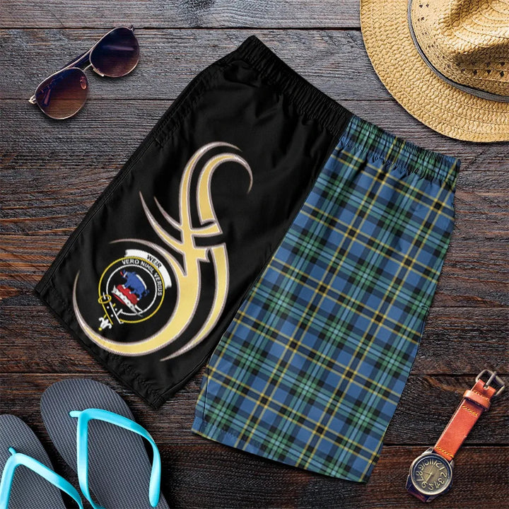 Scottish Weir Ancient Clan Crest Tartan Believe in Me Men's Shorts