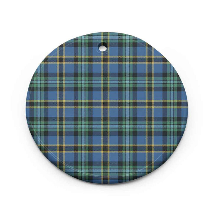 Scottish Weir Ancient Clan Tartan Ceramic Ornament Circle Shape Tartan Plaid