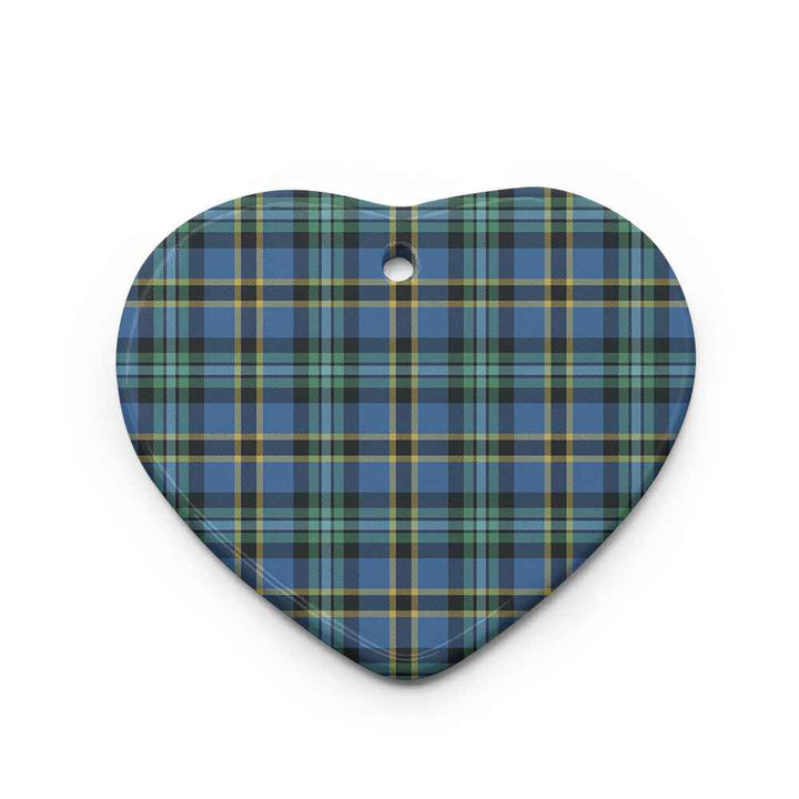 Scottish Weir Ancient Clan Tartan Ceramic Ornament Heart Shape Tartan Plaid