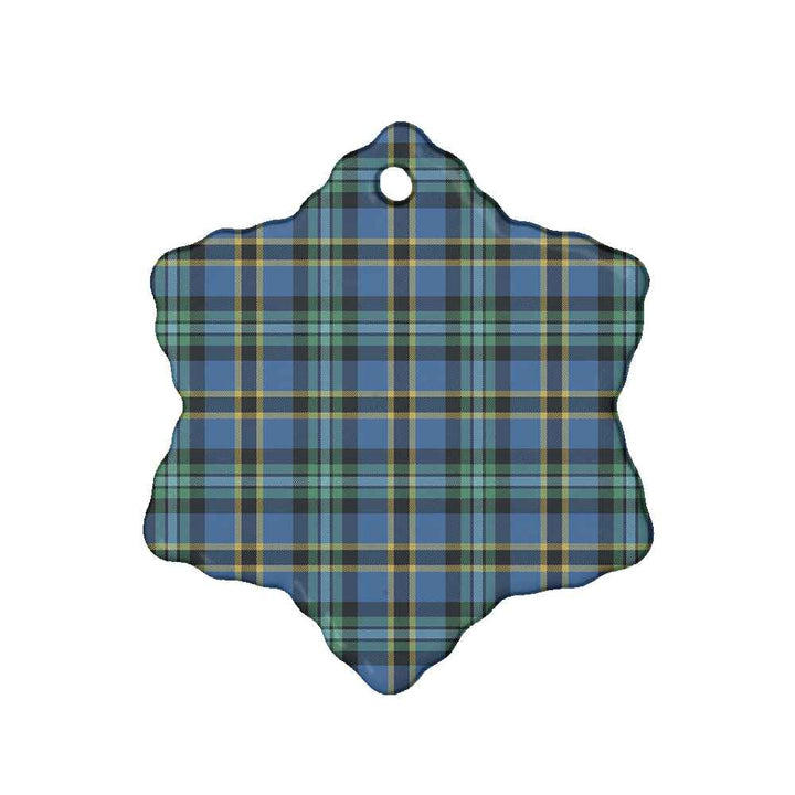 Scottish Weir Ancient Clan Tartan Ceramic Ornament Snow Flake Shape Tartan Plaid
