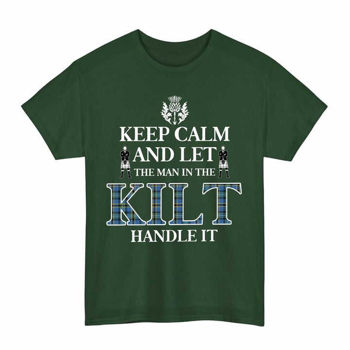 Scottish Weir Ancient Clan Tartan T-Shirt - Keep Calm Tartan Plaid Forest Green Color