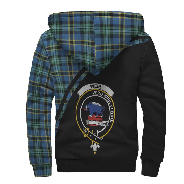 Scottish Weir Clan Crest Tartan Curve Sherpa Hoodie