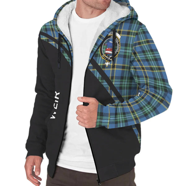 Scottish Weir Clan Crest Tartan Curve Sherpa Hoodie