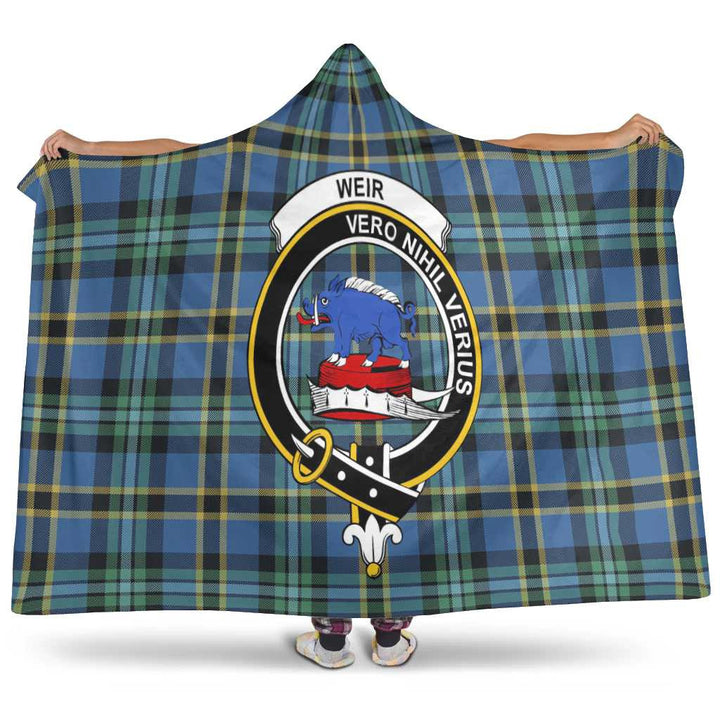Scottish Weir Clan Crest Tartan Hooded Blanket Tartan Plaid 1