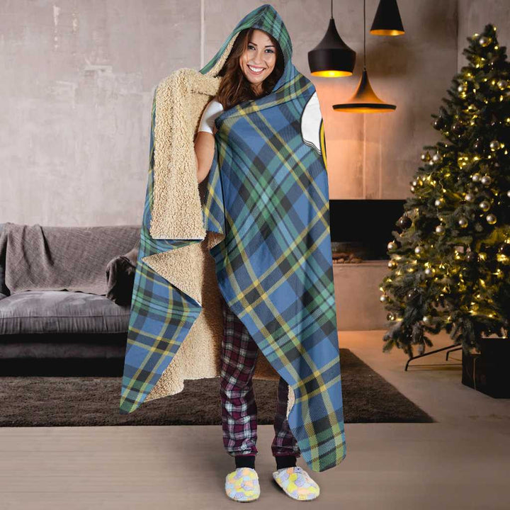 Scottish Weir Clan Crest Tartan Hooded Blanket Tartan Plaid 6