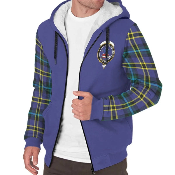 Scottish Weir Clan Crest Tartan Plaid Sleeve Sherpa Hoodie