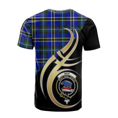 Scottish Weir Modern Clan Crest Tartan T-Shirt Believe in Me Back Side Tartan Plaid