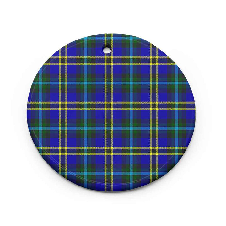 Scottish Weir Modern Clan Tartan Ceramic Ornament Circle Shape Tartan Plaid