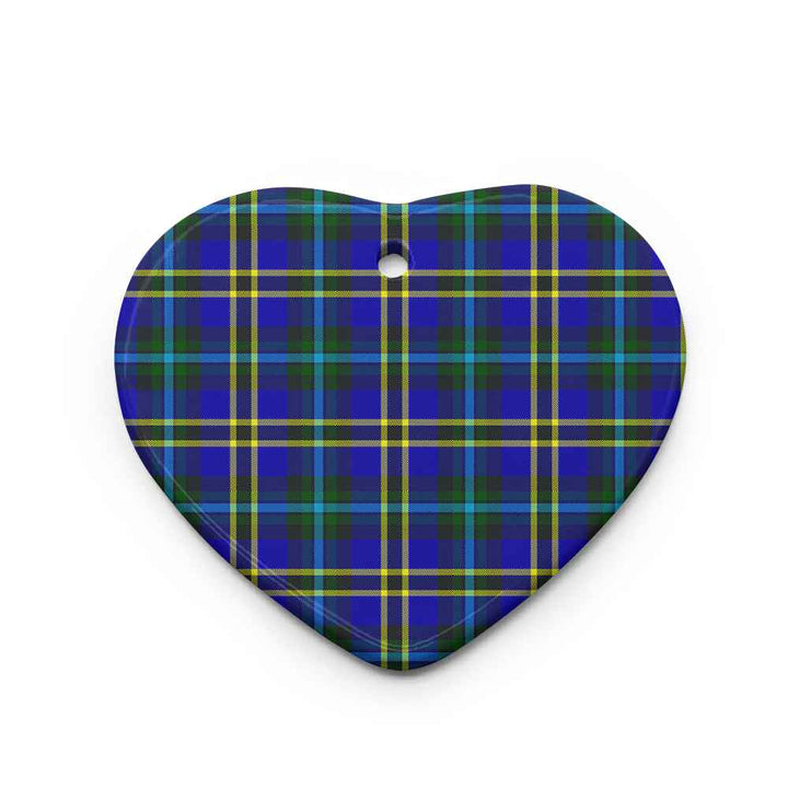 Scottish Weir Modern Clan Tartan Ceramic Ornament Heart Shape Tartan Plaid