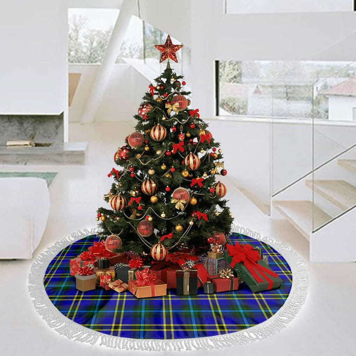 Scottish Weir Modern Clan Tartan Christmas Tree Skirt Tassels 3 Tartan Plaid