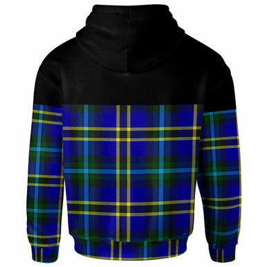 Scottish Weir Modern Clan Tartan Hoodie - Horizontal Style Back Side Tartan Plaid