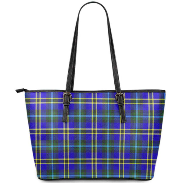 Scottish Weir Modern Clan Tartan Leather Tote Tartan Plaid