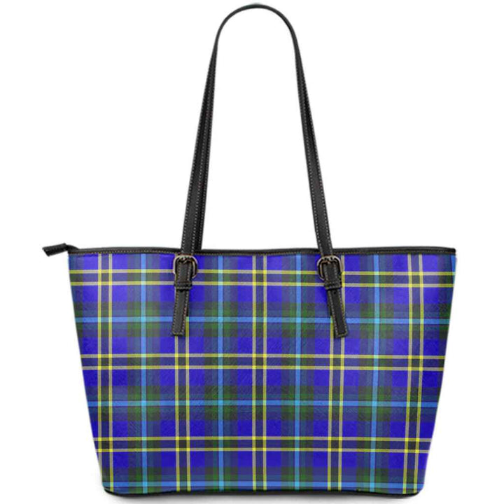 Scottish Weir Modern Clan Tartan Leather Tote Tartan Plaid
