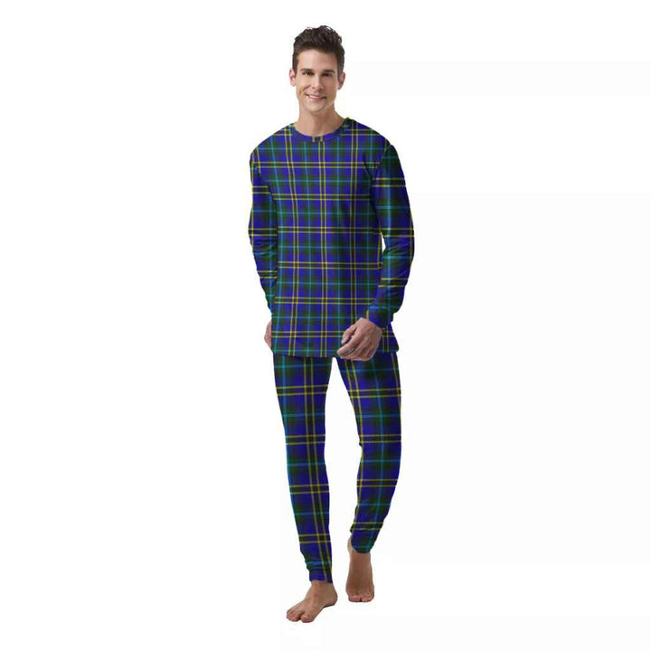Scottish Weir Modern Clan Tartan Pajama Set  Men Front Side Tartan Plaid