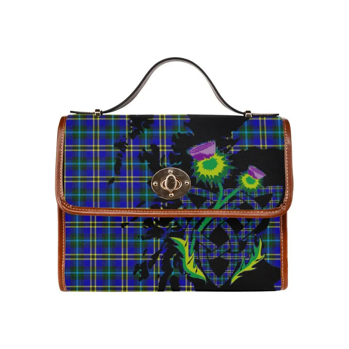 Scottish Weir Modern Clan Tartan Waterproof Canvas Bag With Thistle Tartan Plaid 2