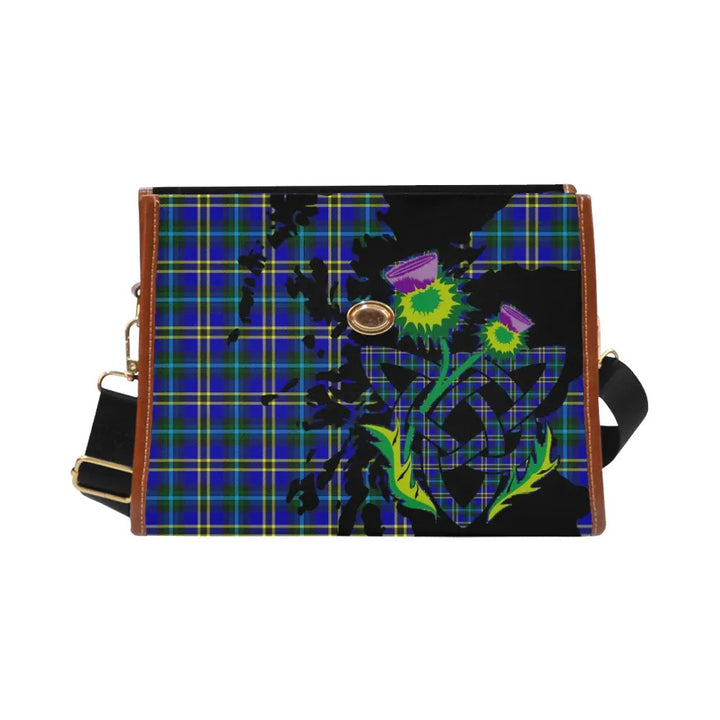 Scottish Weir Modern Clan Tartan Waterproof Canvas Bag With Thistle Tartan Plaid 1