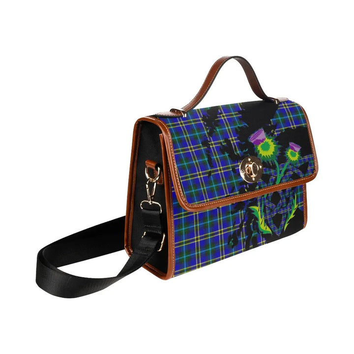 Scottish Weir Modern Clan Tartan Waterproof Canvas Bag With Thistle Tartan Plaid 3