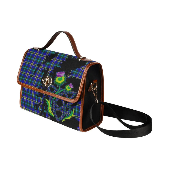 Scottish Weir Modern Clan Tartan Waterproof Canvas Bag With Thistle Tartan Plaid 4