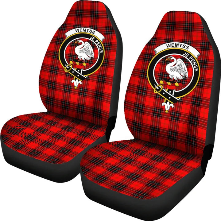 Scottish Wemyss Clan Crest Tartan Car Seat Covers 1