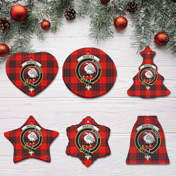 Scottish Wemyss Clan Crest Tartan Ceramic Ornament All Tartan Plaid