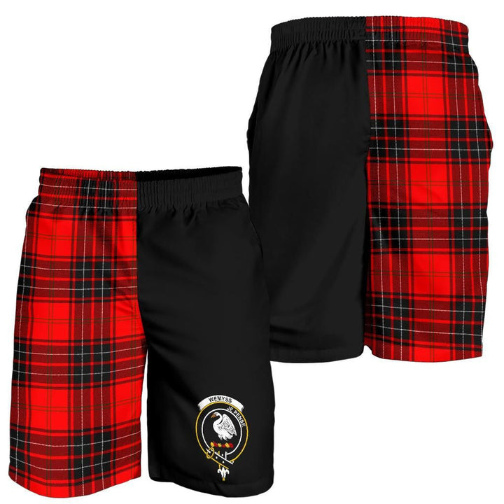 Scottish Wemyss Clan Crest Tartan Half of Me Men's Shorts