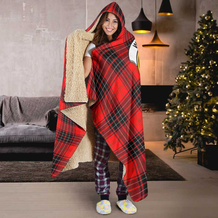 Scottish Wemyss Clan Crest Tartan Hooded Blanket Tartan Plaid 6