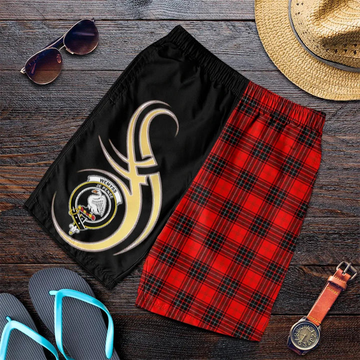 Scottish Wemyss Modern Clan Crest Tartan Believe in Me Men's Shorts