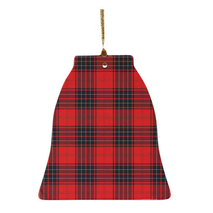 Scottish Wemyss Modern Clan Tartan Ceramic Ornament Bell Shape Tartan Plaid