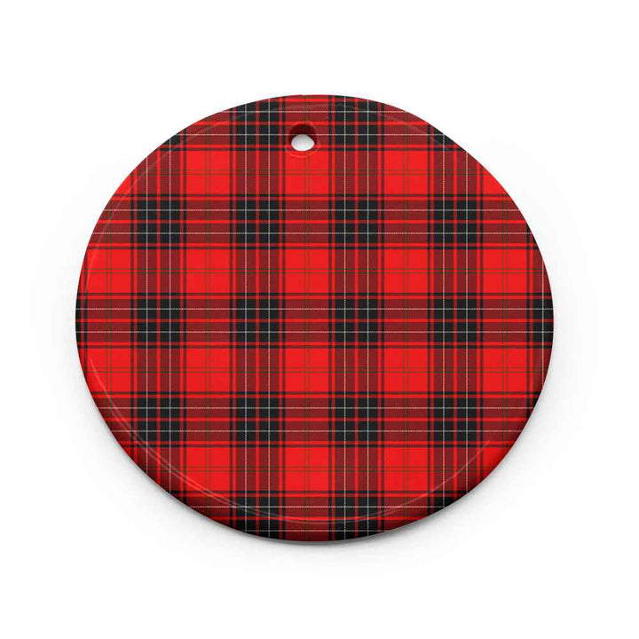 Scottish Wemyss Modern Clan Tartan Ceramic Ornament Circle Shape Tartan Plaid