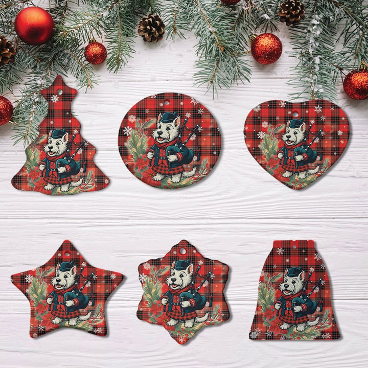 Scottish Wemyss Modern Clan Tartan Ceramic Ornament Cute Scottish Terrier Dog All Style Tartan Plaid