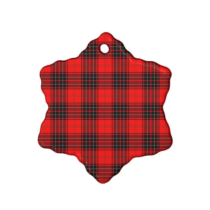 Scottish Wemyss Modern Clan Tartan Ceramic Ornament Snow Flake Shape Tartan Plaid