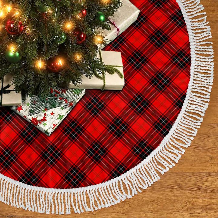 Scottish Wemyss Modern Clan Tartan Christmas Tree Skirt Tassels 2 Tartan Plaid