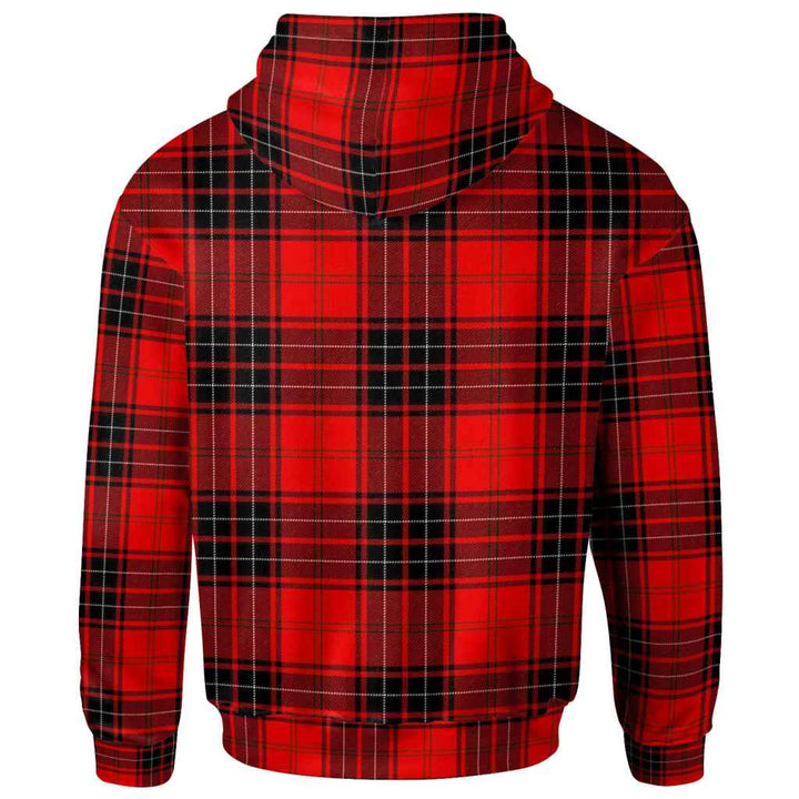 Scottish Wemyss Modern Clan Tartan Hoodie Back Side Tartan Plaid
