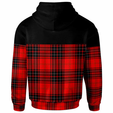 Scottish Wemyss Modern Clan Tartan Hoodie - Horizontal Style Back Side Tartan Plaid