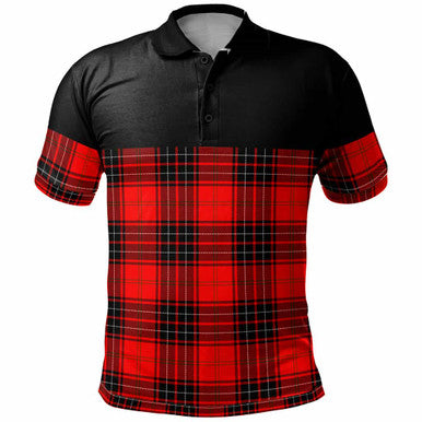 Scottish Wemyss Modern Clan Tartan Polo Shirt - Horizontal Style Front Side Tartan Plaid
